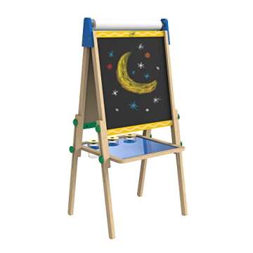 Crayola Kids Wooden Easel, Dry Erase Board & Chalkboard, Kids Toys, Gift, Age 4, 5, 6, 7