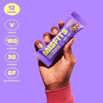 Misfits Vegan Protein Bars Caramel Fudge High Fiber Snack