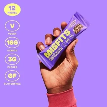 Misfits Vegan Protein Bars Caramel Fudge High Fiber Snack