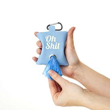 RoyallK Dog Poop Bag Waste Bag Dispenser Holder Bag Cute Funny (Pink (White Lettering))