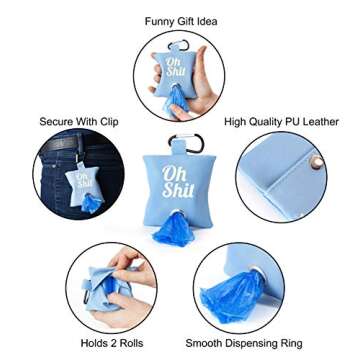 RoyallK Dog Poop Bag Waste Bag Dispenser Holder Bag Cute Funny (Pink (White Lettering))