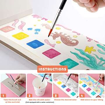 Cavnewt Watercolor Coloring Book Set for Kids