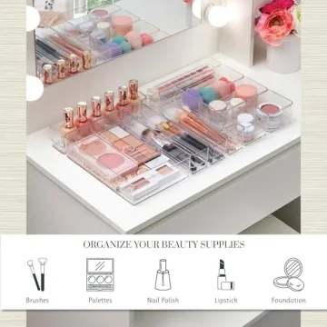 Stackable Clear Drawer Organizer Set | Multi-size Trays | Made in USA