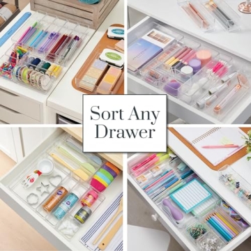 Stackable Clear Drawer Organizer Set | Multi-size Trays | Made in USA