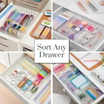 Stackable Clear Drawer Organizer Set | Multi-size Trays | Made in USA