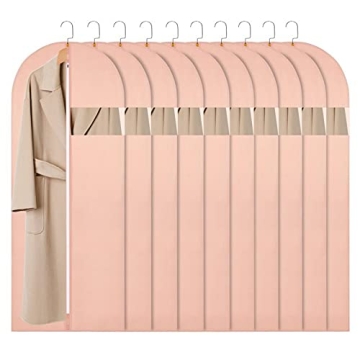 SNHTLS Hanging Garment Bags Suit Bags(Set of 10) Dust Cover Breathable Dress Bag for Closet Clothes ...