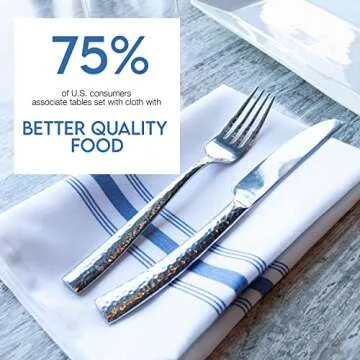 Arkwright Bistro Dinner Cloth Napkins - (Pack of 12) Absorbent, Soft, and Washable Professional Restaurant Quality Table Linen with French Stripes, 18 x 22 in, Green