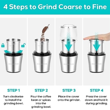 CASABREWS Electric Coffee Grinder for Fresh Espresso and Spices