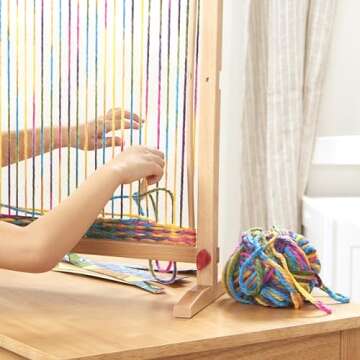 Melissa & Doug Wooden Multi-Craft Weaving Loom (Arts & Crafts, Extra-Large Frame, Frustration-Free Packaging)