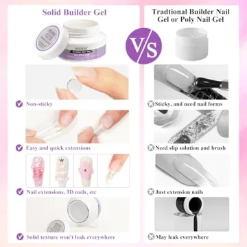 MIZHSE Solid Builder Gel for Creative Nail Art and Extensions