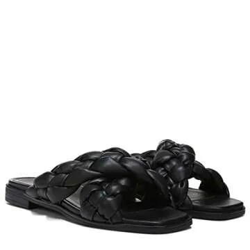 Vionic Women's Poppy Braided Vio-Motion Insole Slide Sandal- Supportive Dressy Flat Sandals That Inc...