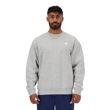 New Balance Men's Sport Essentials Fleece Crew – Athletic Grey – Comfortable Fit