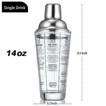 Etens 14oz Glass Cocktail Shaker with Recipes
