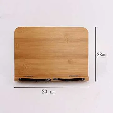 Bamboo Book Holder, Aggice Adjustable Book Holder with Tray and Page Paper Clips, Protable Bookstand Hands Free Book Stand (Bamboo)