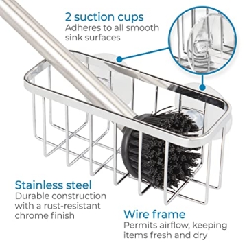 Stainless Steel Sponge Holder with Suction Cups by iDesign Gia