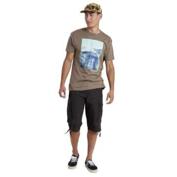 Unionbay Men's Cordova Belted Messenger Cargo Short - Reg and Big and Tall Sizes, Black, 38