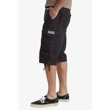 Unionbay Men's Cordova Belted Messenger Cargo Short - Reg and Big and Tall Sizes, Black, 38