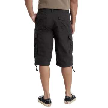 Unionbay Men's Cordova Belted Messenger Cargo Short - Reg and Big and Tall Sizes, Black, 38