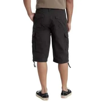 Unionbay Men's Cordova Belted Messenger Cargo Short - Reg and Big and Tall Sizes, Black, 38