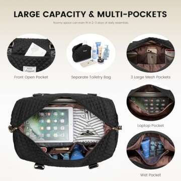 LOVEVOOK Travel Duffle Bag with Shoe Compartment for Women