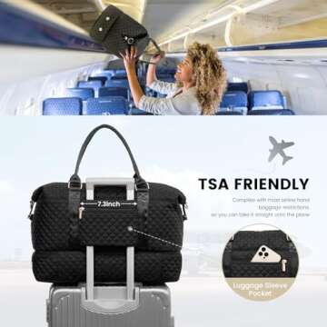 LOVEVOOK Travel Duffle Bag with Shoe Compartment for Women