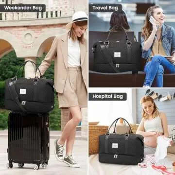 LOVEVOOK Travel Duffle Bag with Shoe Compartment for Women