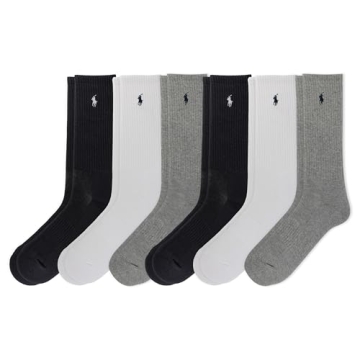 Quality Polo Ralph Lauren Athletic Cotton Socks - 6 Pair Pack