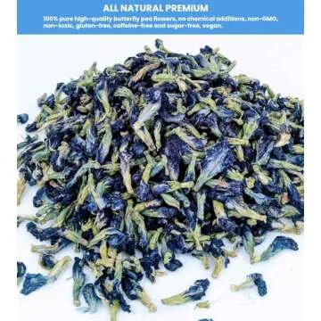 Butterfly Pea Flowers, Non-GMO Premium Dried Tea for Colorful Drinks and Food (8oz)