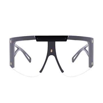 FEISEDY One Piece Oversized Sunglasses for Men Women Big Shades Wrap Shield Sunglasses for Cycling Driving Vacation B4027