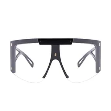FEISEDY One Piece Oversized Sunglasses for Men Women Big Shades Wrap Shield Sunglasses for Cycling Driving Vacation B4027