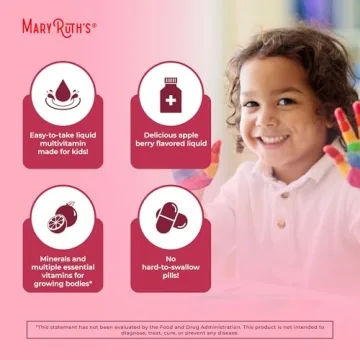 MaryRuth's Kids Liquid Morning Multivitamin | Kids Multivitamin | Immune Support | Vitamin C & D | Kids Vitamins | Kids Vitamins multivitamin | Vegan | 30-180 Servings | 15.22 fl oz