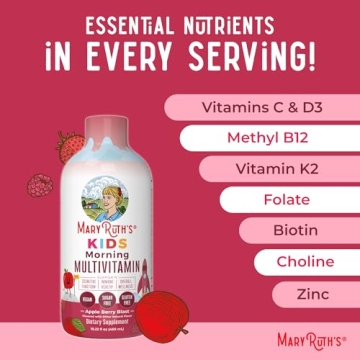 MaryRuth's Kids Liquid Morning Multivitamin | Kids Multivitamin | Immune Support | Vitamin C & D | Kids Vitamins | Kids Vitamins multivitamin | Vegan | 30-180 Servings | 15.22 fl oz