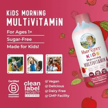 MaryRuth's Kids Liquid Morning Multivitamin | Kids Multivitamin | Immune Support | Vitamin C & D | Kids Vitamins | Kids Vitamins multivitamin | Vegan | 30-180 Servings | 15.22 fl oz