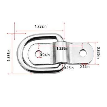 D-Ring Tie Downs 1/4'' Heavy Duty Anchors for Cargo