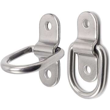 D-Ring Tie Downs Anchor1/4” Heavy Duty Surface Floor Mount Lashing Rings 2400 lbs Cargo Trailers Load-Bearing Hangers Bracket (Pack of 12)