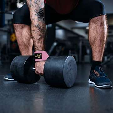 ihuan Lifting Straps for Weightlifting - Wrist Straps for Weightlifting | Gym Wrist Wraps with Extra Hand Grips Support for Strength Training | Bodybuilding | Deadlifting