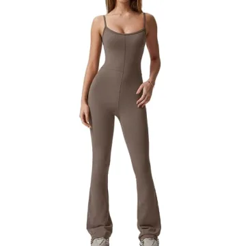 QINSEN Women's Stretchy Backless Jumpsuit - Summer Romper for Style & Comfort