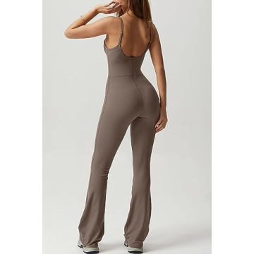 QINSEN Women's Stretchy Backless Jumpsuit Summer Romper