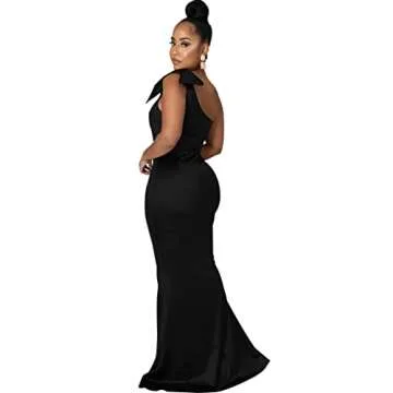 JTNFairy Women's Sexy Ruffle Sleeveless One Shoulder Bodycon Dresses Classy Pencil Curvy Party Eveni...