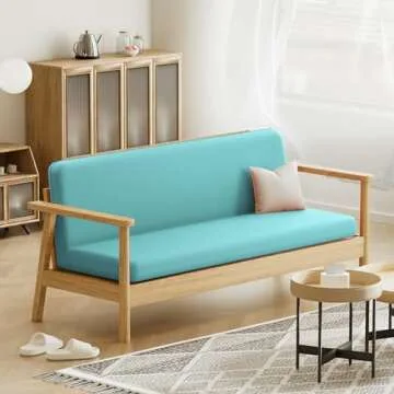 Magshion Futon Cover Stretch Foldable Sofa Bed Covers Washable Futon Slipcover Fit Full Size 54"x75"x6" Light Blue