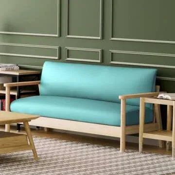 Magshion Futon Cover Stretch Foldable Sofa Bed Covers Washable Futon Slipcover Fit Full Size 54"x75"x6" Light Blue