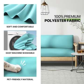 Magshion Futon Cover Stretch Foldable Sofa Bed Covers Washable Futon Slipcover Fit Full Size 54"x75"x6" Light Blue