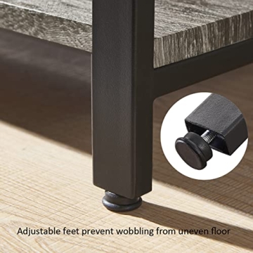 BON AUGURE Small Bookshelf for Small Space, 2 Tier Shelf Floor Bookcase for Storage, Industrial Short Low Wood Metal Book Shelves for Bedroom, Office, Living Room, Classroom(Dark Gray Oak)