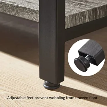 BON AUGURE Small Bookshelf for Small Space, 2 Tier Shelf Floor Bookcase for Storage, Industrial Short Low Wood Metal Book Shelves for Bedroom, Office, Living Room, Classroom(Dark Gray Oak)