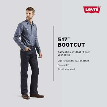 Shop Levi's Men's 517 Boot Cut Jeans in Dark Stonewash