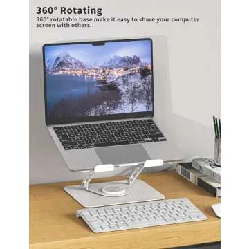 ALASHI Laptop Stand with Rotating Base and Ergonomic Design