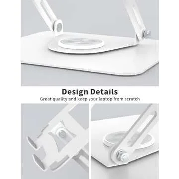 ALASHI Laptop Stand with Rotating Base and Ergonomic Design