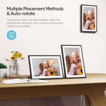 ARZOPA Frameo Digital Picture Frame 10.1 Inch Smart WiFi Digital Photo Frame 32GB with 1280x800 IPS Touch Screen, Auto-Rotate and Slideshow, Easy Setup to Share Photos Or Videos from Anywhere Anytime