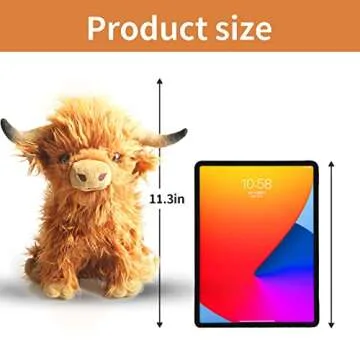 X-Star Highland Cow Stuffed Animal Plush Toy Doll, Non-Compressed Packaging 28Cm/11Inch Scottish Highland Cow Stuffed Plushie, Figure Cute Soft Cartoon Doll for Kid Boy Girls'Gifts Decoration (Brown)