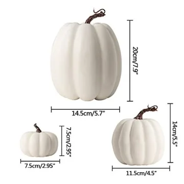 Oyydecor 6Pcs White Foam Pumpkins for Fall Decor